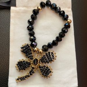 Butterfly tag Bracelet briolette beads stones